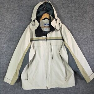 Powderhorn‎ Ski Jacket Mens L Beige Vintage Snowboard Winter Hooded Coat Tan